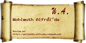 Wohlmuth Alfréda névjegykártya